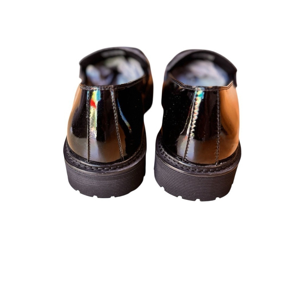NoSkin Lulie Black Patent Lug Sole Loafers EU 38 US 7.5 New Without Box Chic - Picture 7 of 15